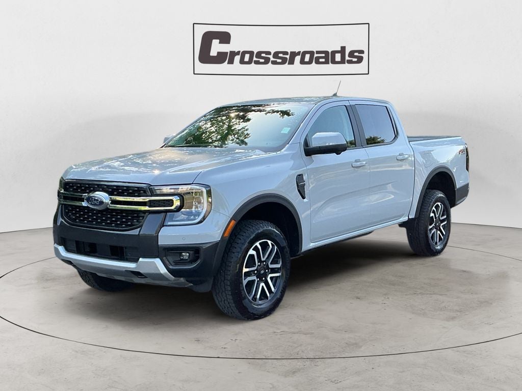 2026 Ford Ranger LARIAT in Grey — front three-quarter view