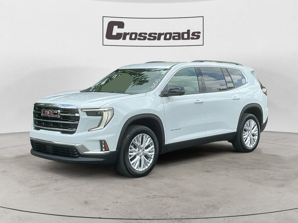 2026 GMC Acadia Elevation in Summit White — front three-quarter view