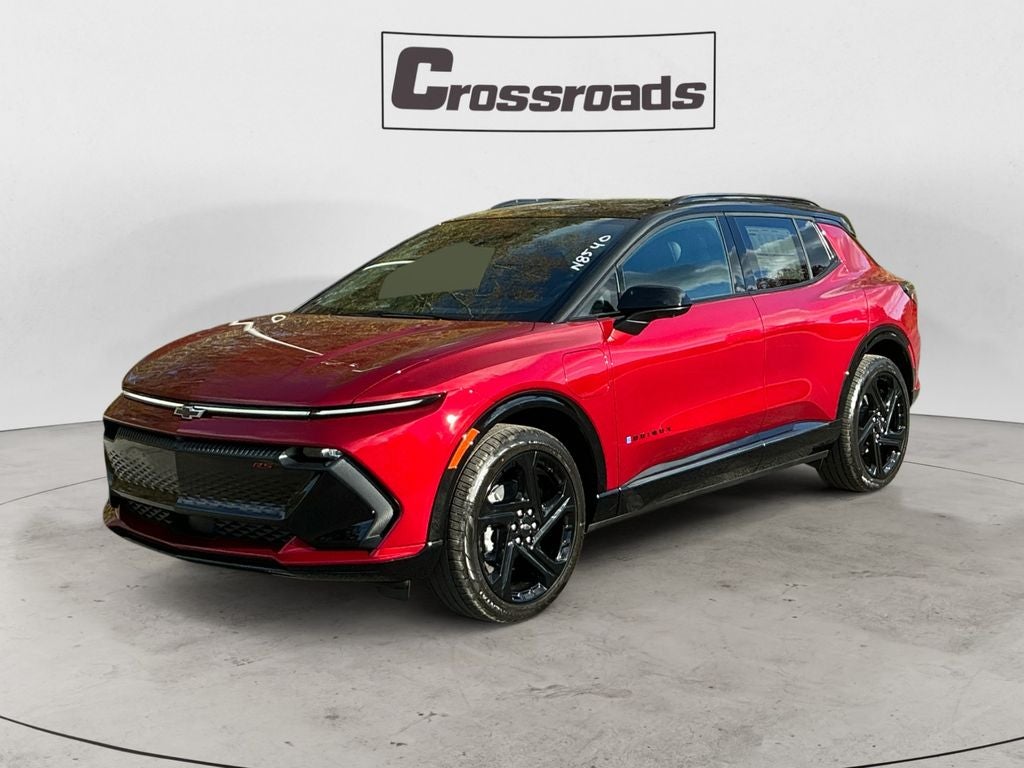 2026 Chevrolet Equinox EV RS in Radiant Red Tintcoat — front three-quarter view
